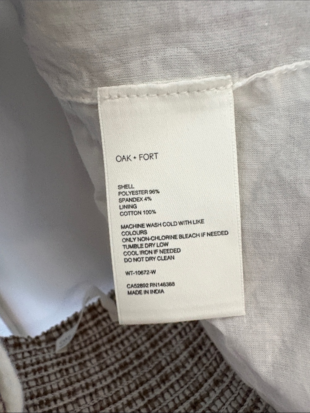 OAK + FORT Brown Gingham Halter Crop Top - Picture 6 of 7